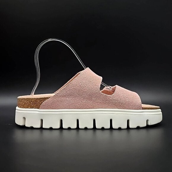 Papillio by Birkenstock Two-Strap Arizona Chunky Pink Sandals Women's Size 7 - Picture 6 of 12